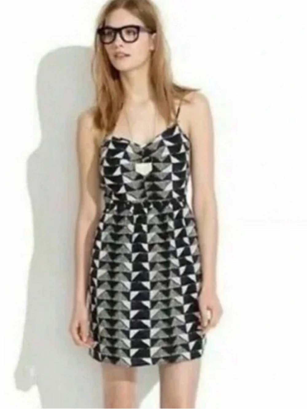 Madewell Black & White Geometric Mini Dress